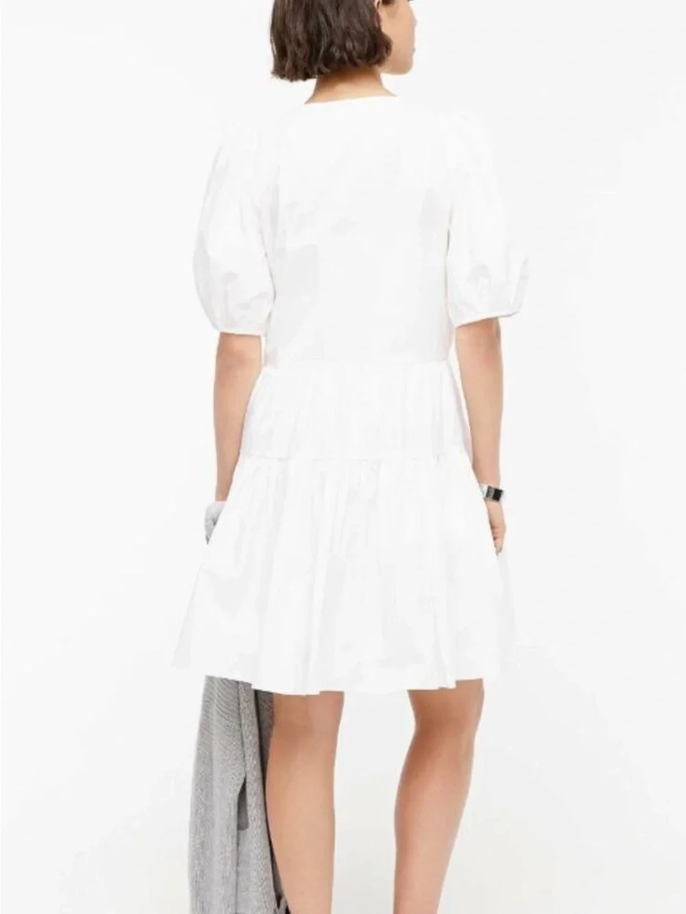 J. Crew Poplin Wrap Dress White Cotton Cottagecore Size PS NWT